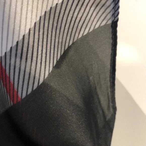 Burberry Black Check Silk Scarf - Picture 7 of 8